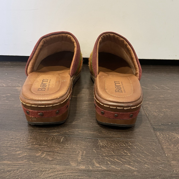 Born Bandy Southwest Blanket Sandal Clog Burgundy Orange Green US 8 Womens - Picture 4 of 9